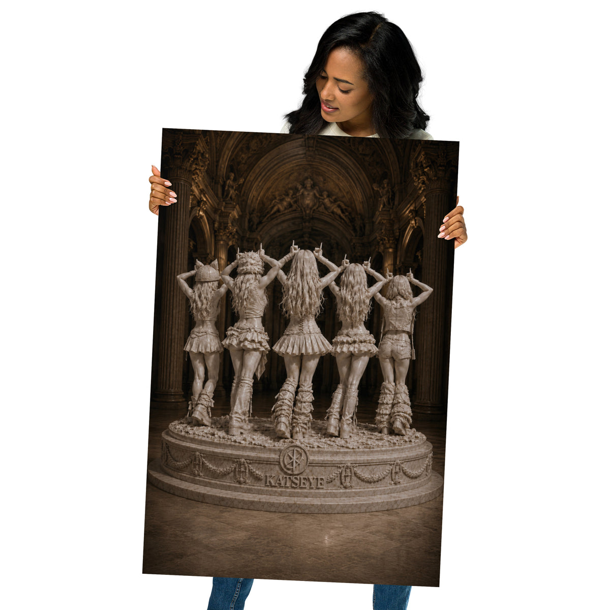 #4 VIRAL ITEM KATSEYE PINKY UP SCULPTURE POSTER